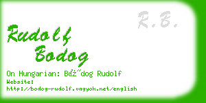 rudolf bodog business card